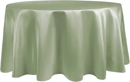 Miniatura 7 de Ultimate Textile Mantel redondo de satén nupcial de 60 pulgadas, se adapta a mesas de menos de 60 pulgadas de diámetro, berenjena morado berenjena