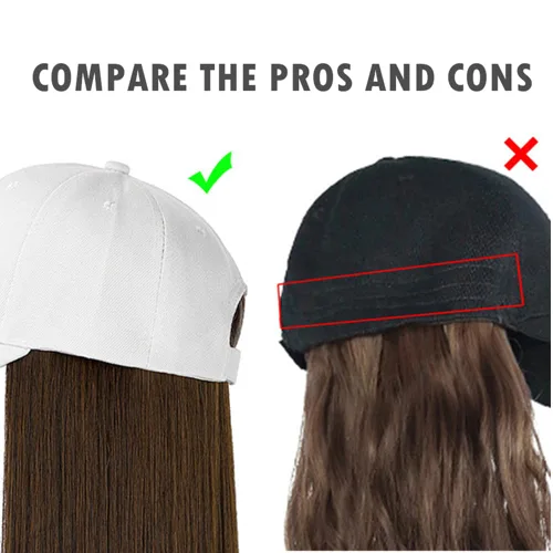 Pelucas cortas estilo Bob para mujer, gorra de béisbol con pelo, pelucas de cabello lacio, ondulado, color negro natural