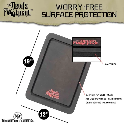 Miniatura 6 de Devil's Footprint Barrel Mat (para barriles de 10 a 20 litros) – Para barriles de whisky mini, barriles de vino envejecidos de roble – Evita manchas