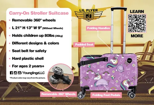 Miniatura 33 de Younglingz LIL FLYER GO 21" - Maleta de mano para niños, Motocicleta verde V2