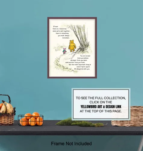 Miniatura 7 de Arte de pared de Winnie - Decoración para habitación de niños de Pooh - Niños - Dormitorio para niñas pequeñas - Arte para guardería de bebés
