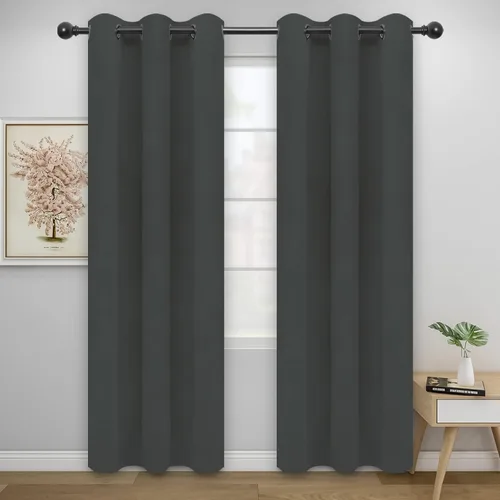 Miniatura 56 de Easy-Going - Cortinas opacas para dormitorio, aislamiento térmico sólido con ojales, cortinas de ventana para reducción de ruido, cortinas