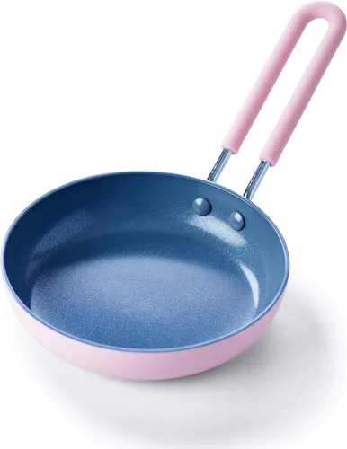 GreenPan Mini - Mini sartén antiadherente para huevos, cerámica saludable, 5", redonda, sin PFAS, apta para lavavajillas, mango de enfriamiento, Rosa