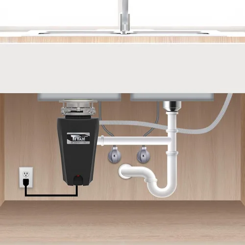 Miniatura 4 de TITAN 10-US-TN-560-3B Sistema de eliminación de basura con impulsores de acero inoxidable y componentes de rejilla, negro (1/2 HP Economy)