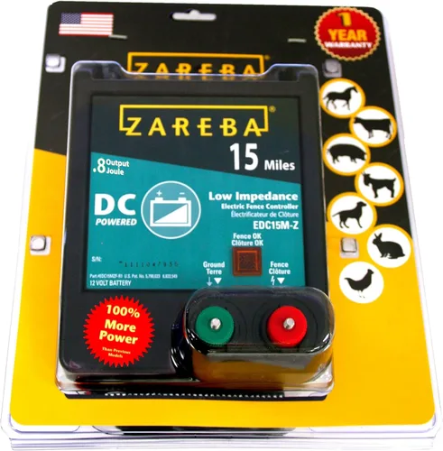 Miniatura 8 de Zareba EDC15M-Z - Cargador eléctrico para valla de baja impedancia, funciona con pilas, para condiciones de malezas medias, controla caballos