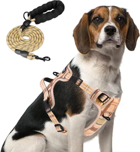 Miniatura 24 de PUPTECK Arnés para perro sin tirones para perros grandes, arnés para perro ajustable reflectante con mango de fácil control, arnés para mascotas