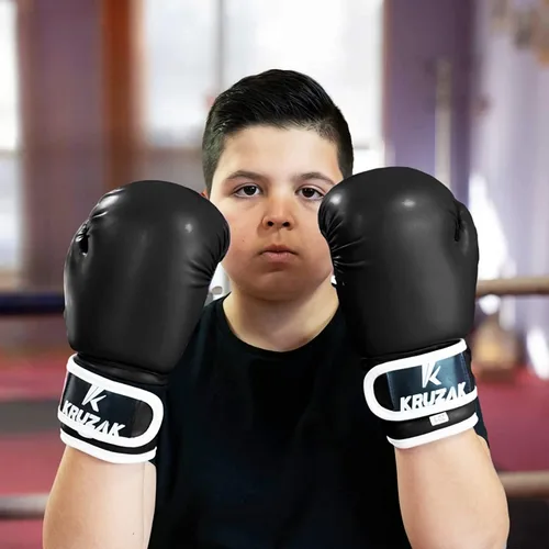 Miniatura 5 de Kruzak - Guantes de boxeo para niños de 5 a 10 años de entrenamiento, sparring, kickboxing, muay thai, artes marciales y lucha de artes marciales