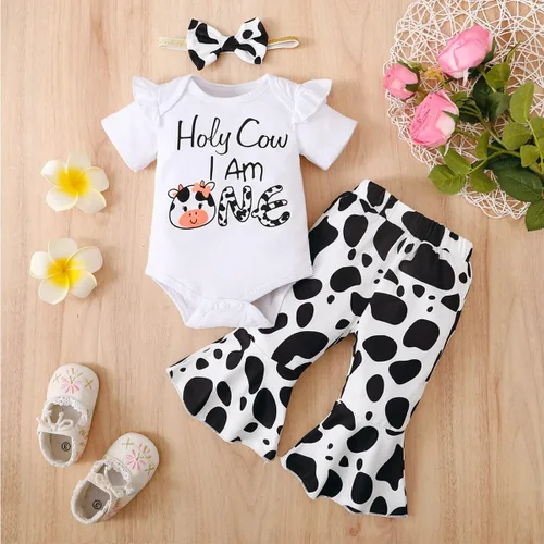 Miniatura 3 de Slanavel Traje de primer cumpleaños para niña, ropa de primer cumpleaños para niña, disfraz de vaca sagrada, disfraz de niña de cumpleaños