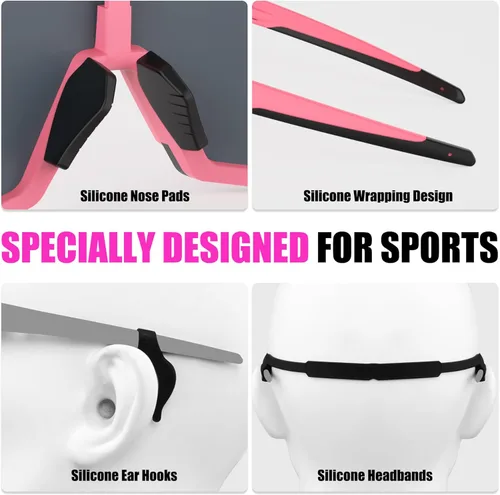 Miniatura 7 de X-TIGER Gafas de sol polarizadas para deportes con 5 lentes intercambiables, gafas de ciclismo para hombres y mujeres, para béisbol, correr, pesca