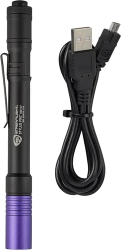 Miniatura 3 de Streamlight 66149 Stylus Pro linterna USB recargable UV de 400nm con cable USB y funda de nailon, color negro