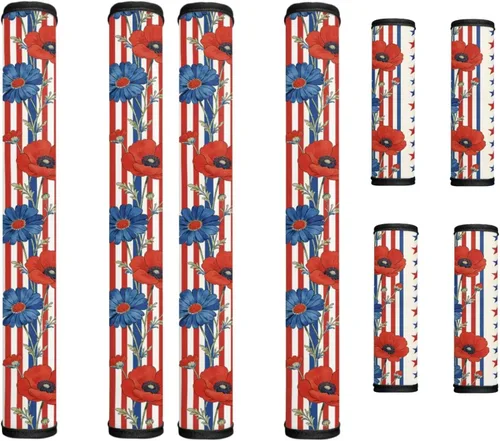 Miniatura 54 de America250 - Juego de 8 fundas antideslizantes para manijas de puerta de refrigerador, 4 de julio de 2026, protectores para nevera, horno, mantener