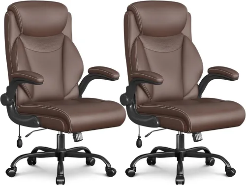 Miniatura 11 de Silla ergonómica de oficina, silla de computadora de escritorio para el hogar, silla ejecutiva de respaldo alto, silla ergonómica de cuero acolchada