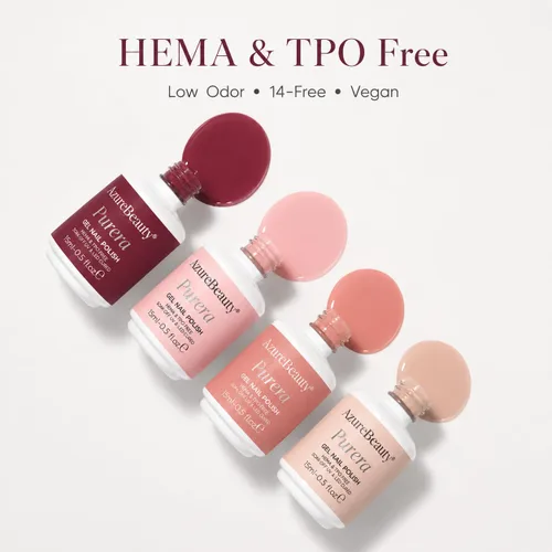 Miniatura 3 de AZUREBEAUTY Juego de esmaltes de uñas de gel Purera de 6 colores de 0.5 fl oz, sin HEMA, botellas del mismo color, kit de esmalte de gel UV LED