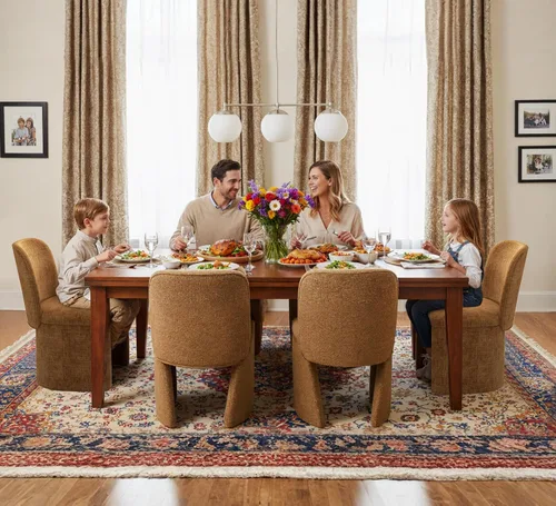 Miniatura 17 de Hyfirm Juego de 4 sillas de comedor tapizadas modernas, sillas de comedor laterales de chenilla, sillas de cocina sin brazos, sillas Parsons