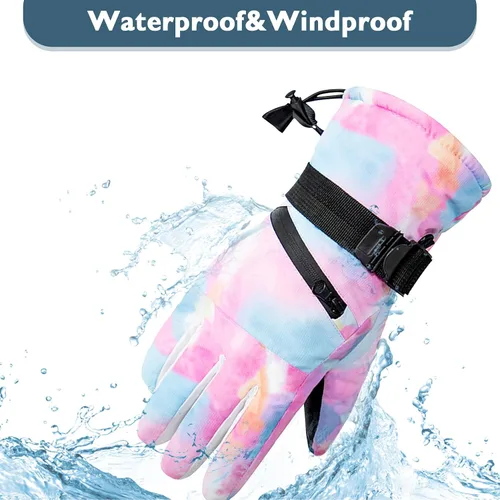 Miniatura 3 de Durio Guantes de esquí para hombres y mujeres, guantes de nieve impermeables para hombres y mujeres, guantes de snowboard de invierno con pantalla