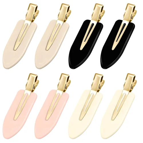 Miniatura 20 de YIERSO 8 piezas de pinzas para el cabello sin doblar, sin arrugas, pinzas para maquillaje, pinzas de pico de pato, sin abolladuras, sin arrugas