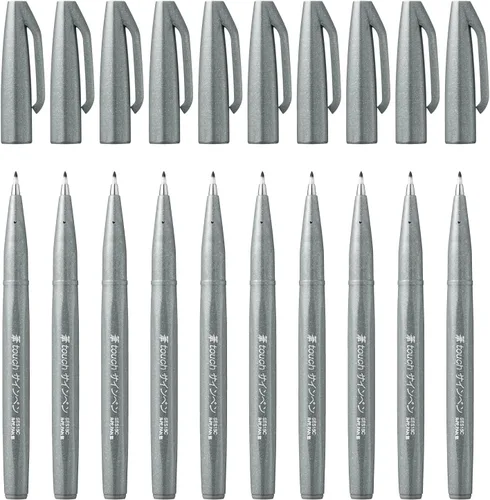 Miniatura 13 de Pentel Rotulador con punta de 0.079 in, tinta negra, 1 paquete de 10 bolígrafos