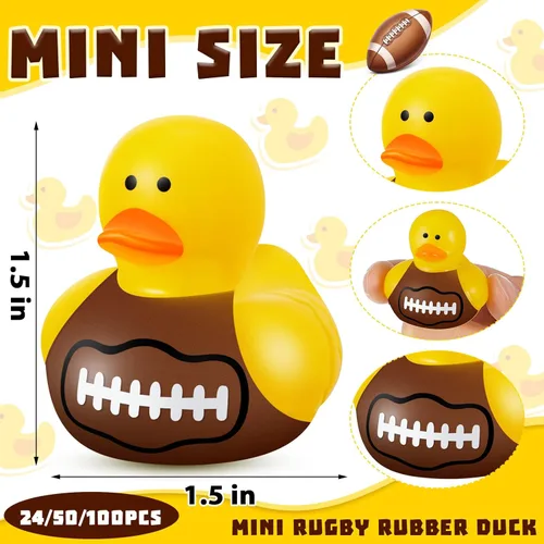 Miniatura 2 de Deekin Patos de goma de 2 pulgadas, recuerdos de fiesta deportiva a granel para eventos de equipo, suministros de fiesta de cumpleaños, regalo