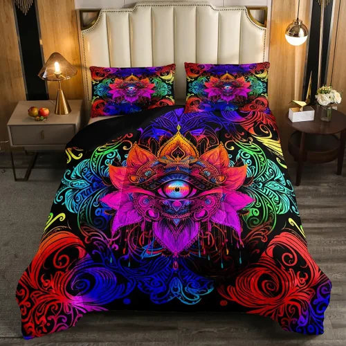 Miniatura 33 de Erosebridal Edredón de árbol de la vida, ropa de cama bohemia con diseño de mariposa y mariposa, edredón de fase lunar hippie, edredón acolchado