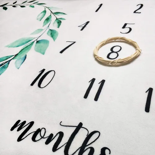 Miniatura 4 de Manta mensual de hitos para bebé, manta de mes recién nacido, unisex, neutra, regalo personalizado para ducha, decoración de habitación del bebé