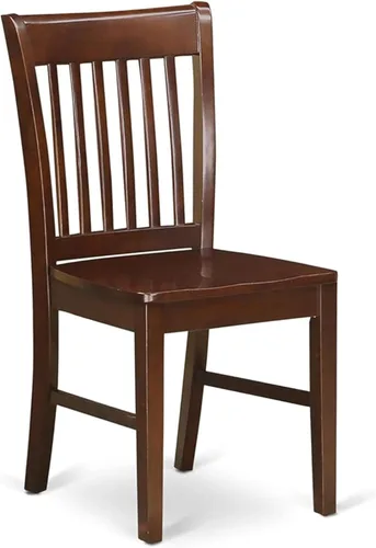 Miniatura 3 de East West Furniture NFC-MAH-W Norfolk Sillas de Comedor - Sillas con Asiento de Madera Maciza y Respaldo de Listones, Juego de 2, Caoba