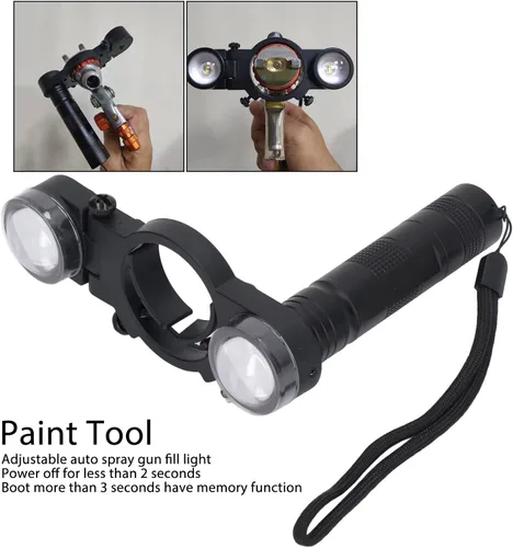 Miniatura 2 de Pistola de pintura en aerosol, luz universal de llenado de pistola de pulverización automotriz con 3 niveles de brillo, sistema de iluminación LED