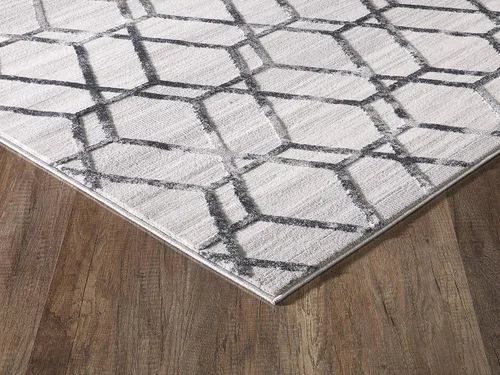 Miniatura 4 de Abani Nova Collection - Alfombra de 4 x 6 pies, diseño geométrico geométrico de color gris envejecido, alfombra decorativa ecléctica moderna