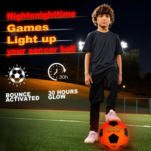 Miniatura 5 de Glow in The Dark Soccer Ball, Rechargeable Light up Soccer Toys, Birthday Gift for Boys and Girls 8-12, Cool Toys for Kids Outdoor Night Activity