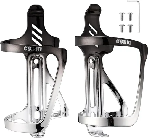 Miniatura 8 de Corki Cycles - Soporte para botella de agua de aleación de aluminio para bicicleta de entrada derecha e izquierda, para bicicletas de carretera