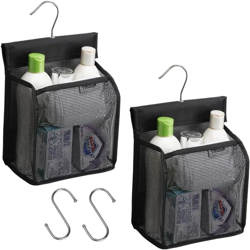 Miniatura 7 de ALYER Organizador de malla colgante para ducha, bolsa de almacenamiento de baño con ganchos para cámper, gimnasio, crucero, cabina, dormitorio