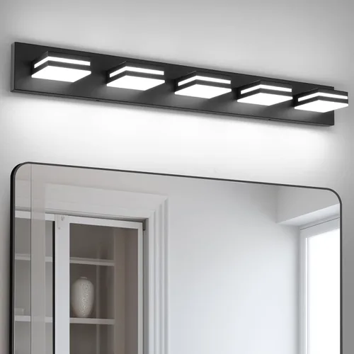 Miniatura 16 de OKELI Lámpara LED de tocador de baño de 3 luces, accesorios de iluminación de pared de baño modernos dorados sobre espejo (3CCT, 3000K-6000K)
