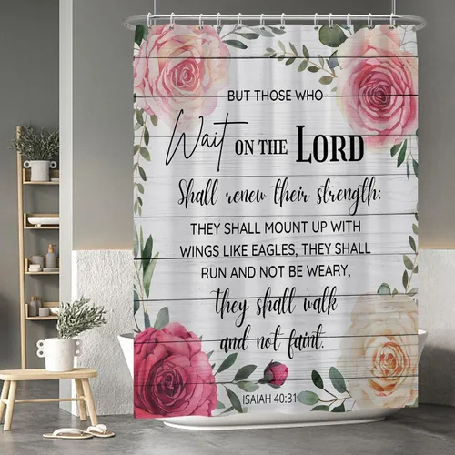Miniatura 61 de Baocicoo - Cortina de ducha de abeja de miel, diseño de abeja de caricaturas, pista voladora, rústica, floral, para baño, decoración de bañera