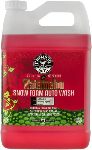 Chemical Guys Jabón de lavado de autos para cañón de espuma o balde, jabón de espuma de nieve de sandía para lavado de autos para camiones,