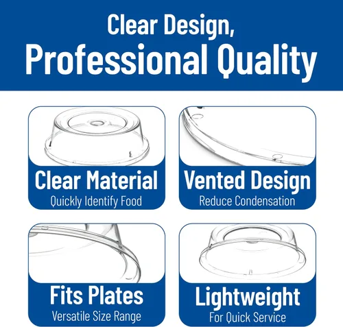 Miniatura 4 de Carlisle FoodService Products Cubierta plástica comercial de la placa, 8-11/16" a 9-1/8", transparente, grande