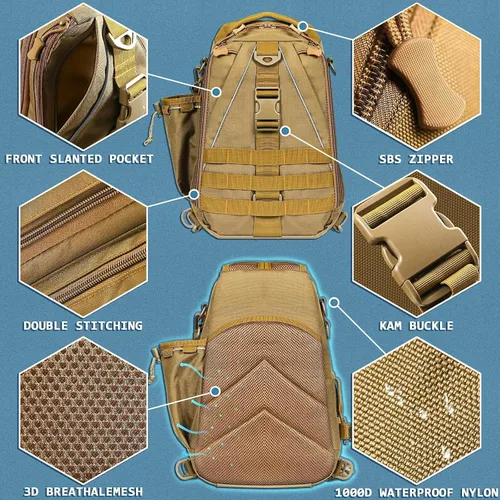 Miniatura 4 de Aertiavty Mochila de pesca, bolsa de pesca con caja de aparejos, bolsa de aparejos de pesca compacta, mochila de aparejos de pesca con soporte