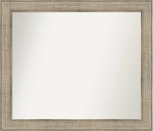Miniatura 141 de Amanti Art Espejo de baño plateado para sobre fregadero, 26 x 26 pulgadas, espejo cuadrado de níquel pulido, marco de madera tradicional mediano, se
