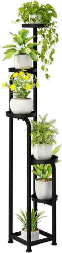 Miniatura 13 de Bamworld Soporte de esquina para plantas para interiores y exteriores, soportes altos de metal para múltiples plantas, estante resistente de 4 Verde
