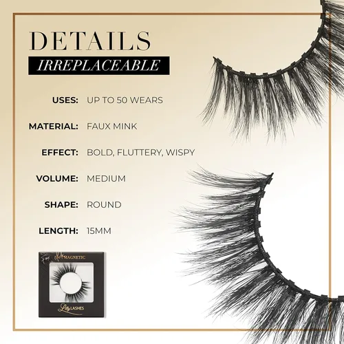Miniatura 6 de Lilly Lashes Pestañas postizas magnéticas con clic - Pestañas magnéticas falsas de visón sintético irremplazables para un aspecto natural - Pestañas