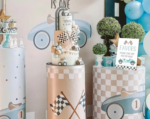 Miniatura 3 de Letreros de fiesta de cumpleaños de coche de carreras, Favores por favor toma uno para el camino, cartel de madera de 8 x 11 con soporte, decoración