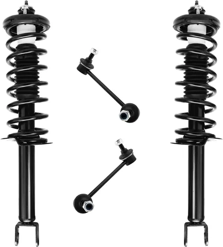 Miniatura 87 de Detroit Axle - Kit de 4 barras estabilizadoras delanteras para Ford F-150 2021 2022 2023 2024, 2 puntales con resorte helicoidal, 2 eslabones