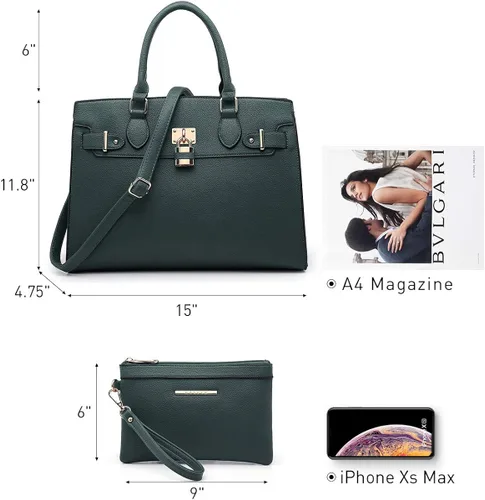 Miniatura 4 de Bolso de mano y bolsos para mujer con asa superior de avestruz bolsa de trabajo con cartera