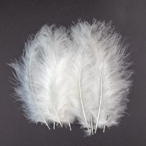 Miniatura 21 de Paquete de 100 plumas de marabú de pavo esponjosas de 4 a 6 pulgadas para manualidades, atrapasueños con flecos, plumas de colores, paquete
