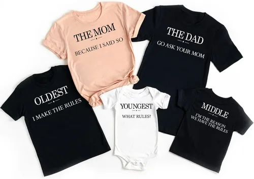 Camisa a juego con texto en inglés Ask Your Mom, la más joven, media y más vieja, trajes familiares a juego, camiseta familiar de campamento,