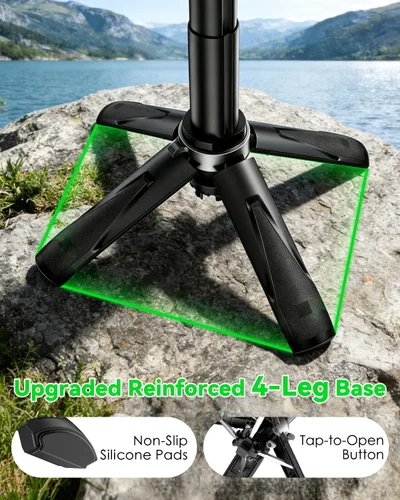 Miniatura 6 de CloudValley Palo magnético para selfie y mini trípode, estabilizador de mano extensible de rotación de 360°, agarre de cámara con control remoto