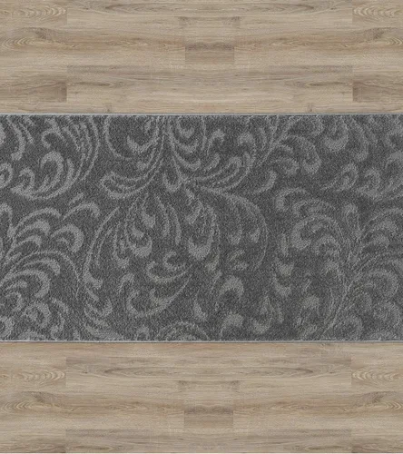 Alfombra de pasillo de corte personalizado, antideslizante, 66 cm / 26 pulgadas de ancho x tu elección de largo, Floral Antracita, 66 cm x 61 cm,
