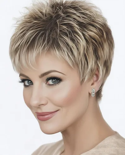 Miniatura 12 de SEVENCOLORS Pelucas cortas de cabello sintético con flequillo lateral y rubio mezclado para mujeres blancas, longitud al hombro, pelucas de cabello