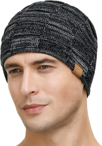 Miniatura 3 de Vgogfly Slouchy Beanie for Men Winter Hats for Guys Cool Beanies Mens Lined Knit Warm Thick Skully Stocking Binie Hat