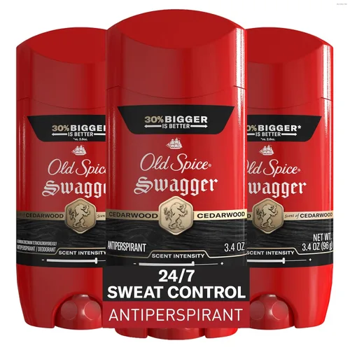 Miniatura 9 de Old Spice Desodorante antitranspirante para hombres, protección 24/7 sudor y olor, frescura duradera 24/7, sólido invisible, Swagger con aroma a