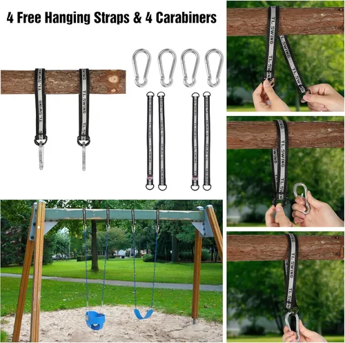 Miniatura 5 de RedSwing Columpio de cubo completo de respaldo alto con asiento de columpio resistente (triángulo y cadena de inmersión), correas de árbol Columpio