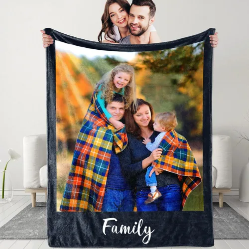 Mantas personalizadas con fotos y texto, manta personalizada con imágenes, para memoria familiar, cumpleaños, Halloween, Navidad, Día del Padre, 30